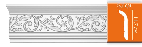 Плинтус потолочный с рисунком DECOMASTER 95343 (117*57*2400мм)